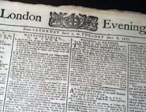 The London Evening Post, England July 8, 1777