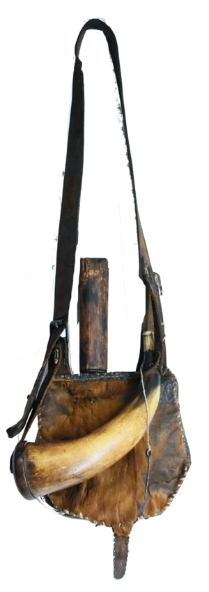 Classic Southern Hunting Pouch with Bone Tip Powder Hor